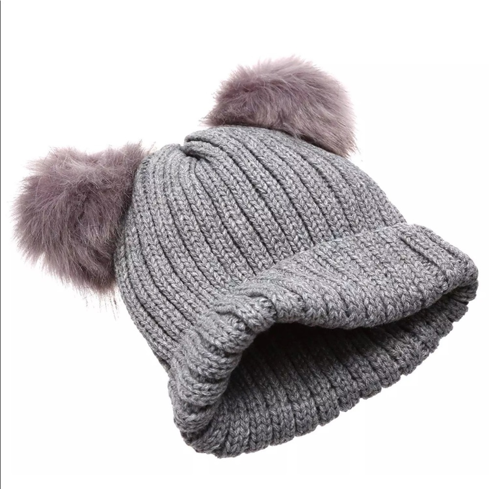 Sexy 💋 Double Pom Pom Cable Knit Beanie Hat